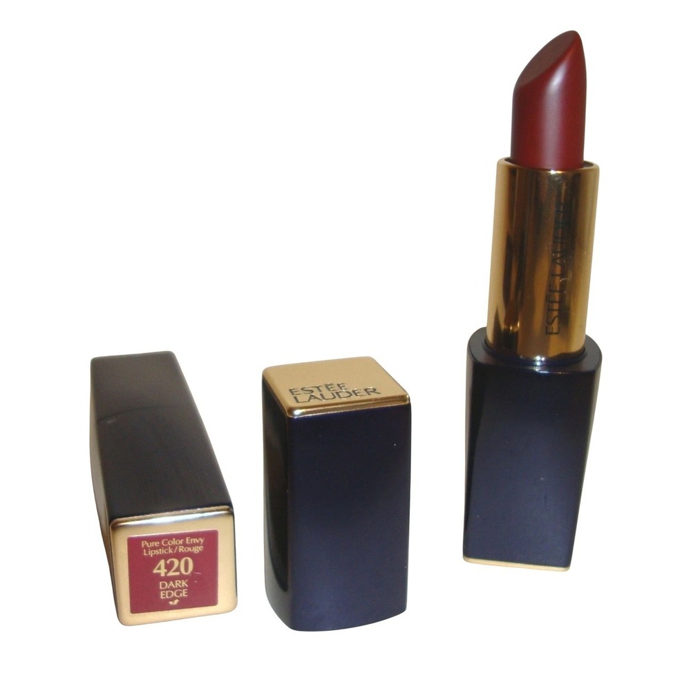 Estee Lauder Pure Color Envy Lipstick 420 Dark Edge Red Cream Makeup Full Size